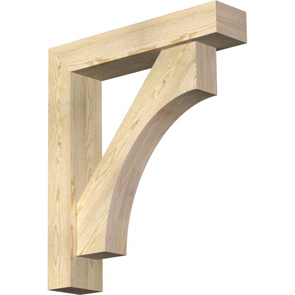 Ekena Millwork Westlake Block Rough Sawn Bracket w/ Offset Brace, Douglas Fir, 6"W x 28"D x 32"H BKT0604X28X32WTL05RDF - main